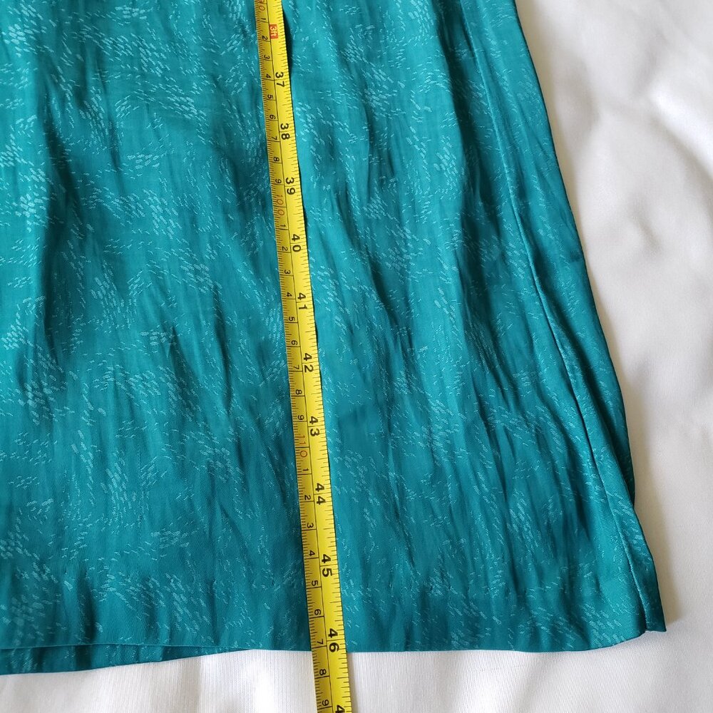 Samsoe & Samsoe Willow ML Long Cut Out Lace Back Brocade Green Dress - Picture 9 of 14